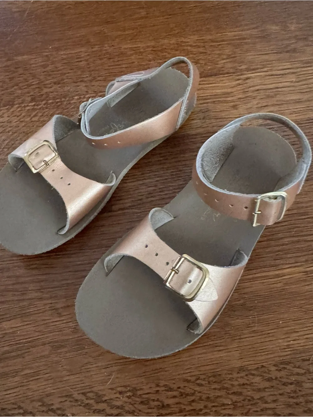 Salt Water Sandals Original Rose Gold Leather Toddler Size 11 Hoy Shoes